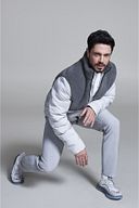 جیب جانبی جیب مردانه مردانه کمر کمر انعطاف پذیر DUBLE PAça Chino شلوار A32Y3076