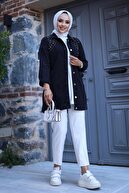 ژاکت جین جین جزئیات سنگ کریستال زنان-thumb