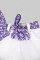 ست بچه گانه تاپ و پایین شلوارک پارچه ای پارچه ای با چاپ گلدار دخترانه-thumb