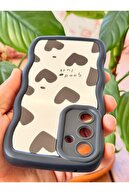 Galaxy A54 سازگار مورد سازگار با آینه قلب با الگوی لبه نرم پوشش سیلیکون محافظت شده-thumb