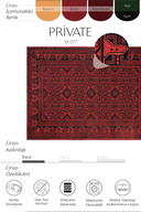 فرش قرمز خصوصی فرش شنل بافته شده با طرح قومی افغانستان فرش اتاق نشیمن اصیل قابل شستشو-thumb