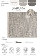 فرش اتاق نشیمن ساکورا 2204 خاکستری ضد گرد و غبار با طرح‌های قومی مدرن-thumb