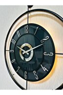 ساعت دیواری شیشه ای فلزی (60X80 سانتی متر اندازه بزرگ) شیشه واقعی روشن مشکی-دودی-مشکی-نقره ای-thumb