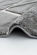 ساکورا 2210 خاکستری ضد گرد و غبار با طرح های قومی بافته شده مدرن فرش اتاق نشیمن-thumb