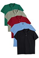 Black-Green-Light Blue-Burgundy-Khaki