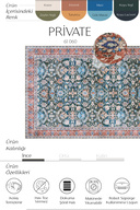 فرش آبی تیره آنتیک قدیمی طرح قومی فرش شنیل بافته شده معتبر فرش اتاق نشیمن قابل شستشو-thumb