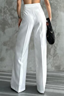 زن PLEATED فAق BELND LYCRA PALAZZO PANTS 1080-thumb