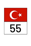 OEM 55 Samsun Türk Bayrağı Ve Plaka Kodu Ön Cam Sticker Yapıştırma