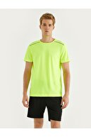 Koton Erkek Neon Sarı Spor T-Shirt