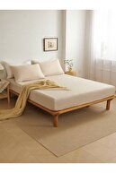 روتختی دو نفره الاستیک + 2 روبالشی 160x200 قهوه با شیر-thumb