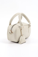 کیف چرم مصنوعی کرم Shk207 با زیپ، بند، دست، بازو و کیف شانه-thumb