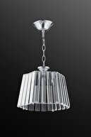 لوستر سنگ کریستال نقره تک لوکس شش ضلعی-thumb