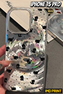 Hologram IMD Case with Black Cat & Paw Pattern