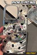 Hologram IMD Case with Black Cat & Paw Pattern