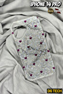 Purple Tiny Heart Glitter Transparent Case