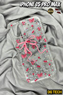 Transparent Sheath with Pink Bow and Butterfly Glitter