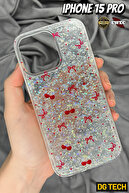 Red Bow and Cherry Glitter Transparent Case