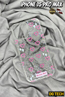 Pink Tiny Heart Glitter Transparent Case