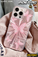 Pink Butterfly Pattern Aurora Hologram Imd Case