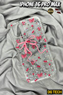 Transparent Sheath with Pink Bow and Butterfly Glitter