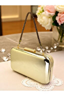 Gold Crinkled Patent Leather Stone Handle