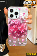 Pink Rose & Bow Themed Hologram Imd Case