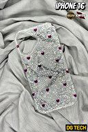 Purple Tiny Heart Glitter Transparent Case