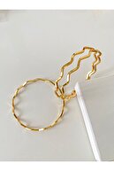 دستبند آژدا زیگزاگ با آبکاری 22 عیار طلا 22 سانتی متر. 3 قطعه-thumb