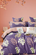 ست روتختی لحاف الاستیک دوبرگ بنفش-thumb