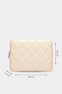 کیف نوت بوک با بند شانه قاب تبلت لپ تاپ 15 تا 15،9 اینچ چرم لحافی بژ-thumb