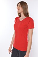 تی شرت پایه زنانه یقه V با کیفیت فوق العاده 100% پنبه تی شرت نخی شانه دار بافتنی-thumb