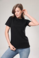 تی شرت زنانه 100% پنبه ای فوق العاده با کیفیت و رنگ ثابت تیشرت پنبه ای ارگانیک یقه مشکی-thumb