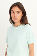 تیشرت باریک 100% نخی نعناعی مردانه با برش باریک-thumb