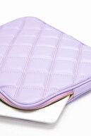 کیف نوت بوک با بند شانه قاب تبلت لپ تاپ 15 اینچی - 15.9 اینچی چرم لحاف یاسی-thumb