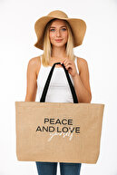 Jute Peace And Love Printed
