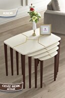 Coffee Tables Cream Feet Walnut