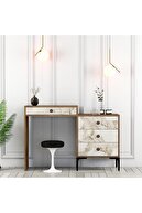WALNUT / WHITE MARBLE