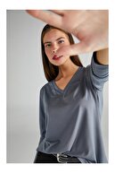 Faik Sönmez V Yaka Uzun Kol T-shirt 63022