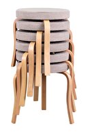 چهارپایه آشپزخانه-بالکن از پارچه طبیعی Ege Teddy (6 عدد)-thumb