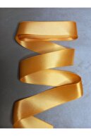 روبان ساتن زرد 4 سانتی متر طلای 10 متر یک توپ ، ساتن ، ساتن ، روبان ، روبان گل رز روبان-thumb