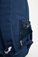 کیف روزانه کوله پشتی مدرسه با محفظه لپ تاپ دخترانه پسرانه ناوی آبی دبستان - اورتاکول - دبیرستان-thumb