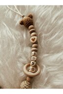 بند پستانک زنجیر چوبی طبیعی با جزئیات میکی-thumb