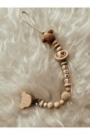 بند پستانک زنجیر چوبی طبیعی با جزئیات میکی-thumb