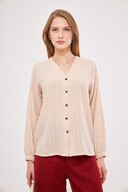 پیراهن پوشیده شده زنانه با آستین های کشسان ARM-24K001002-thumb