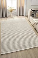 فرش بافته شده قهوه ای بژ نمک کیلیم نمک-thumb