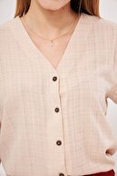 پیراهن پوشیده شده زنانه با آستین های کشسان ARM-24K001002-thumb