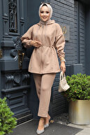 کت وشلوار دو نفره بیسکویت حجاب کلاهدار 12271BS-thumb