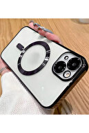 محافظ لنز دوربین Apple iPhone 13 - 14 Case Magsafe کاور شارژ شفاف رنگی کاور نرم-thumb