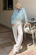 پیراهن زنانه آستین بلند با دکمه های فیروزه ای SH178-thumb