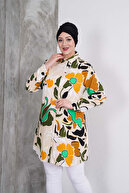 Beige & Green & Orange & Black